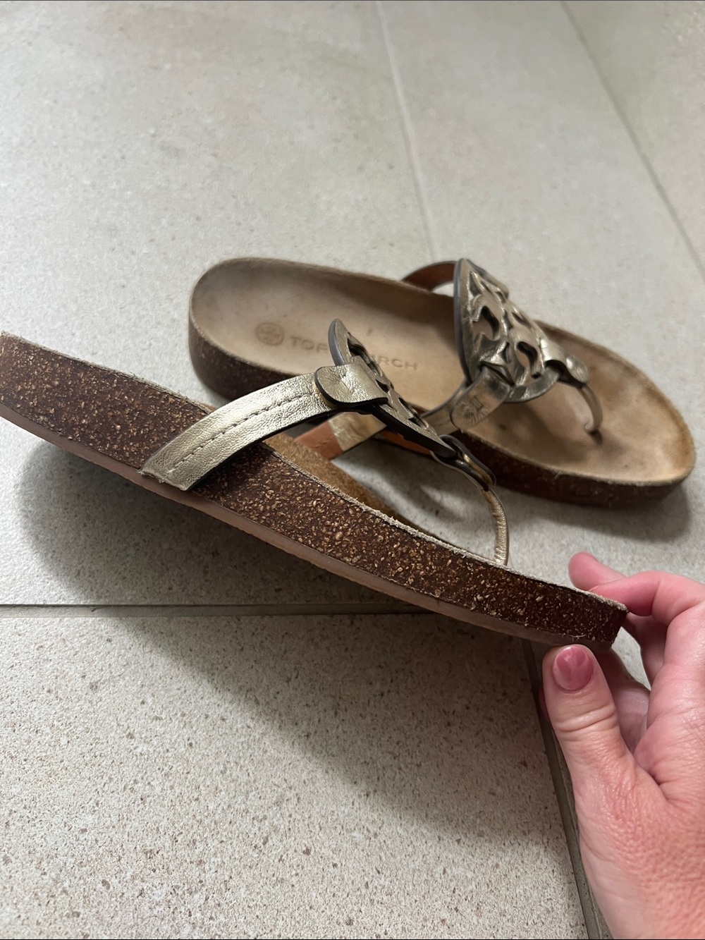 Tory Burch Miller sandals in gold - Picture 7 of 9